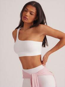 Easithlete Top deportivo tipo tank top con recorte en la espalda para entrenamiento - Blanco - Ver 5