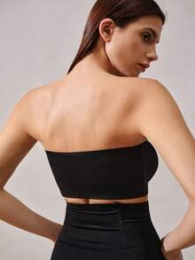 Summer Women's Strapless Bra Set, Including Spaghetti Strap Bra, Spaghetti Strap Top, And Camisole - Black - View 2