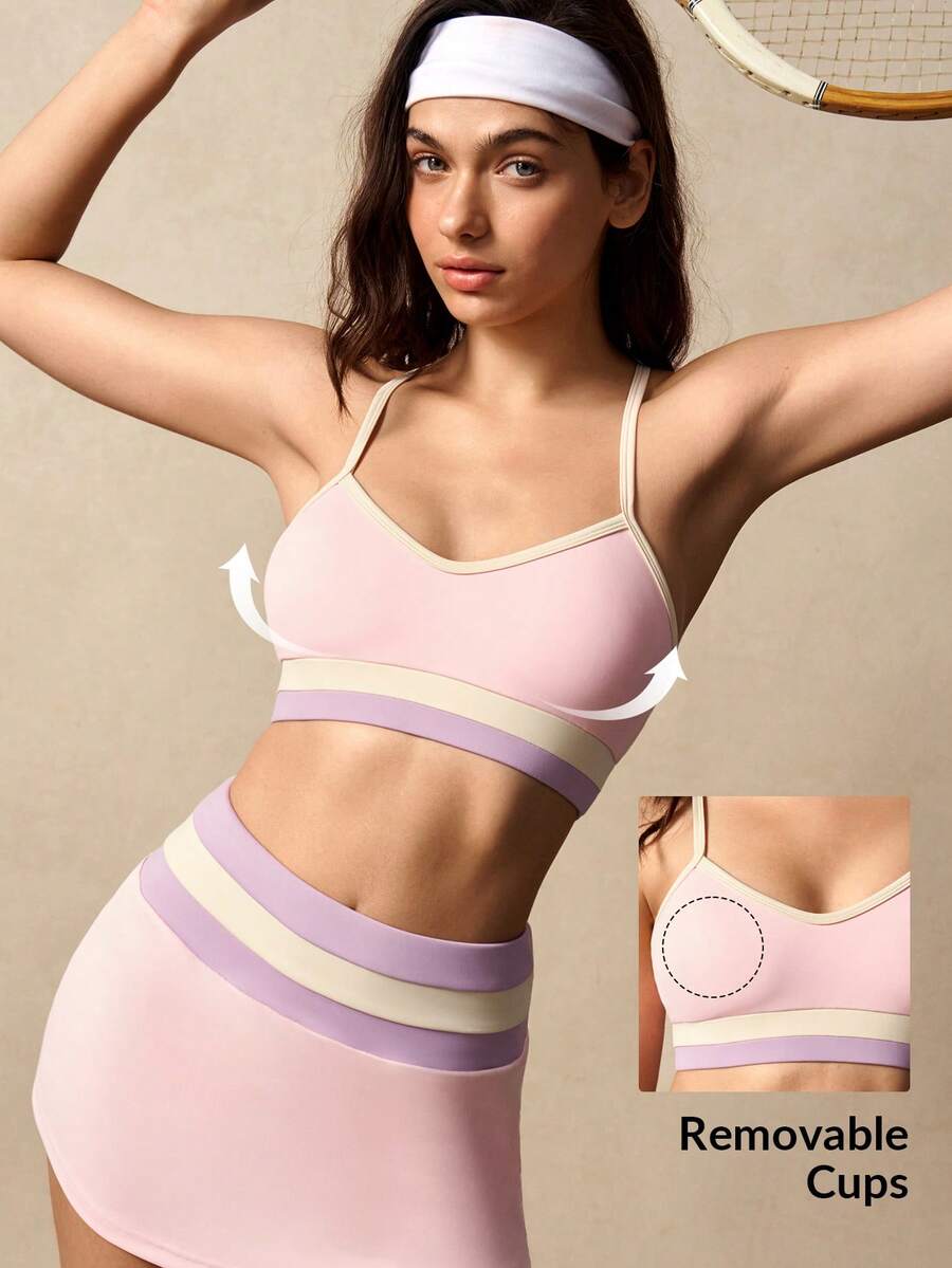 VARSIVA Áo tank top crop top kẻ sọc dành cho nữ, kiểu dáng thường ngày, thích hợp cho tập thể dục. - Nhiều màu - Xem 1