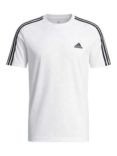 Adidas Essentials Men's Single Jersey 3-Stripes T-Shirt White