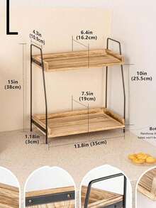 Countertop Coffee Station Organizer, 2 Tier Wooden Shelf For Coffee Bar Accessories, Condiment Storage Caddy For Kitchen, Home, Office - Brown, Kitchen Storage Utensils, Room Decoration, Suitable For Kitchen, Restaurant, Party, Camping, Gathering, Gift For Friends, Family Gift - Multicolor - View 15