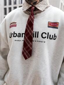 Artur Kramer 男士针织休闲宽松长袖二合一保暖内衬卫衣，适合秋冬季节，情侣款 - 淺灰色 - 查看 3