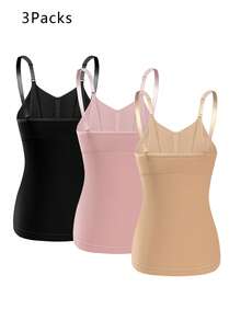 Moonlight&Mama 3pcs/Set Women's Seamless Minimalist Solid Color Maternity Bras, High-Quality, High Cost-Effective, Comfortable, Portable, Long-Style - Multicolor - View 2