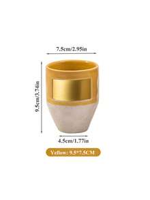 Cirelle Rustic Ceramic Coffee Mug – Gold Accent Attached, Unique Design Cup For Espresso, Latte & Cappuccino, Artisan Stoneware Mug, Housewarming & Coffee Lover Gift - Multicolor - View 15