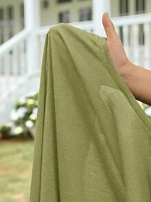 EMERY ROSE Vacation Casual Solid Color Lightweight Cardigan Green Sweaters For Women Solid Color Tops - Army Green - View 6