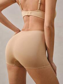 无缝弹力女士真丝打底裤，防滑舒适无缝女士内裤，女士三角裤 - 米色 - 查看 2