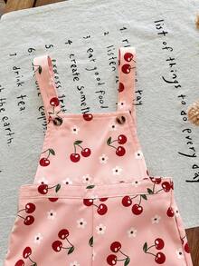 LMoss Kids Baby Girl Cherry Print Woven Romper - Multicolor - View 7