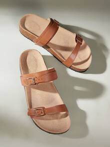 Solecia Woman Shoes Fashionable Thick-Soled Slippers For Versatile Use For Spring And Summer Vacation Shoes Summer Spring Shoes Spring Break Easter For Christmas Summer Shoes - Brown - View 2