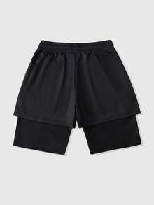 ROMWE MEN Anime Men's Printed Basketball Shorts, Casual Activewear For Spring &  Spring/Summer - Black - View 2
