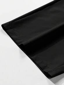 EGENSIO Quần nam in chữ, cạp chun có túi, kiểu dáng thường ngày. - màu đen - Xem 5