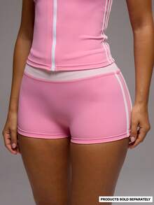 Musera Sport Quần short siêu ngắn năng động, phối màu tương phản, thích hợp cho tập luyện thể thao, tập gym, pilates, thể dục, hàng ngày, nữ tính, thoải mái, mùa hè. - Màu Hồng Tươi - Xem 2