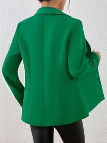 EMERY ROSE 女士长袖修身性感西装外套，绿色女装，女士西装外套，绿色女士西装外套，女士职业装，女士办公室装，社交衬衫，女士办公室服装，商务职业女性，女士冬季绿色外套 - 綠色 - 查看 2