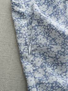 Olithes 碎花开衩吊带连衣裙长裙女装 - 淺藍色 - 查看 7