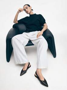 Mnmlis Women's Fashion Commuter Wear Pointed Flat Shoes - Black - View 2