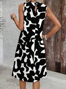 EMERY ROSE 休闲印花无袖圆领A字连衣裙，春夏款，休闲 - 彩色 - 查看 4