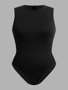 SHEIN EZwear 两件套加大码纯色休闲连体衣，适合夏季穿着 - 彩色 - 查看 5