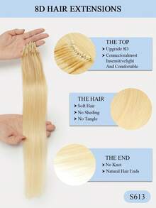 8D Micro Link Nano Beads Hair Extensions,16-22 INCH 50G/Pack, Micro Loop Human Hair Extensions, Invisible No Trace,Straight Human Hair,Invisible Mini Silicon Beads Easy To Install,Seamless, Natural Straight Hair,Perfect For Long Hair Lengthening, Hair Lengthening Straight Hair Texture Natural Hair Look - Multicolor - View 6