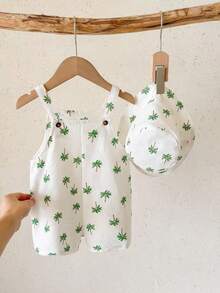 SHEIN Bộ 2 món gồm: Quần yếm và mũ đi nghỉ mát kiểu dáng thường ngày cho bé trai mùa hè, trang phục đi nghỉ mát. - Nhiều màu - Xem 4