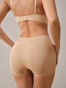 无缝弹力女士真丝打底裤，防滑舒适无缝女士内裤，女士三角裤 - 米色 - 查看 3