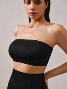 Summer Women's Strapless Bra Set, Including Spaghetti Strap Bra, Spaghetti Strap Top, And Camisole - Black - View 7