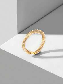 MOTF PREMIUM Nhẫn đơn giản màu trắng, mạ vàng 18k, đính ngọc trai giả. - Vàng - Xem 5