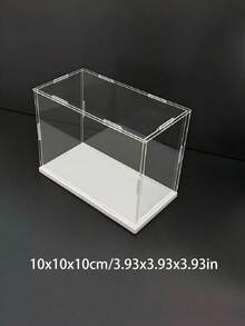 1 Transparent White Acrylic Collectible Display Case - Dustproof Storage Box, Suitable For Statues, Models, Dolls - Art Display Rack - White - View 3
