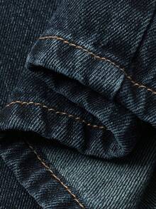 DAZY 女士常规中腰筒形裤腿宽松牛仔裤休闲街头裤 - 中等水洗藍 - 查看 8