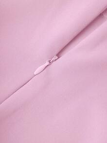 Chiquease Elegancka spódnica damska Commuter w jednolitym kolorze z sznurowaniem - Różowy - Zobacz 7