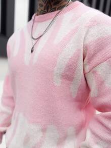 Artur Kramer 男士圆领长袖毛衣，秋冬款 - 淺粉色 - 查看 3