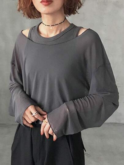 FRIFUL Women's Solid Color Long Sleeve Casual Layering Loose Blouse, Versatile For Spring/Summer