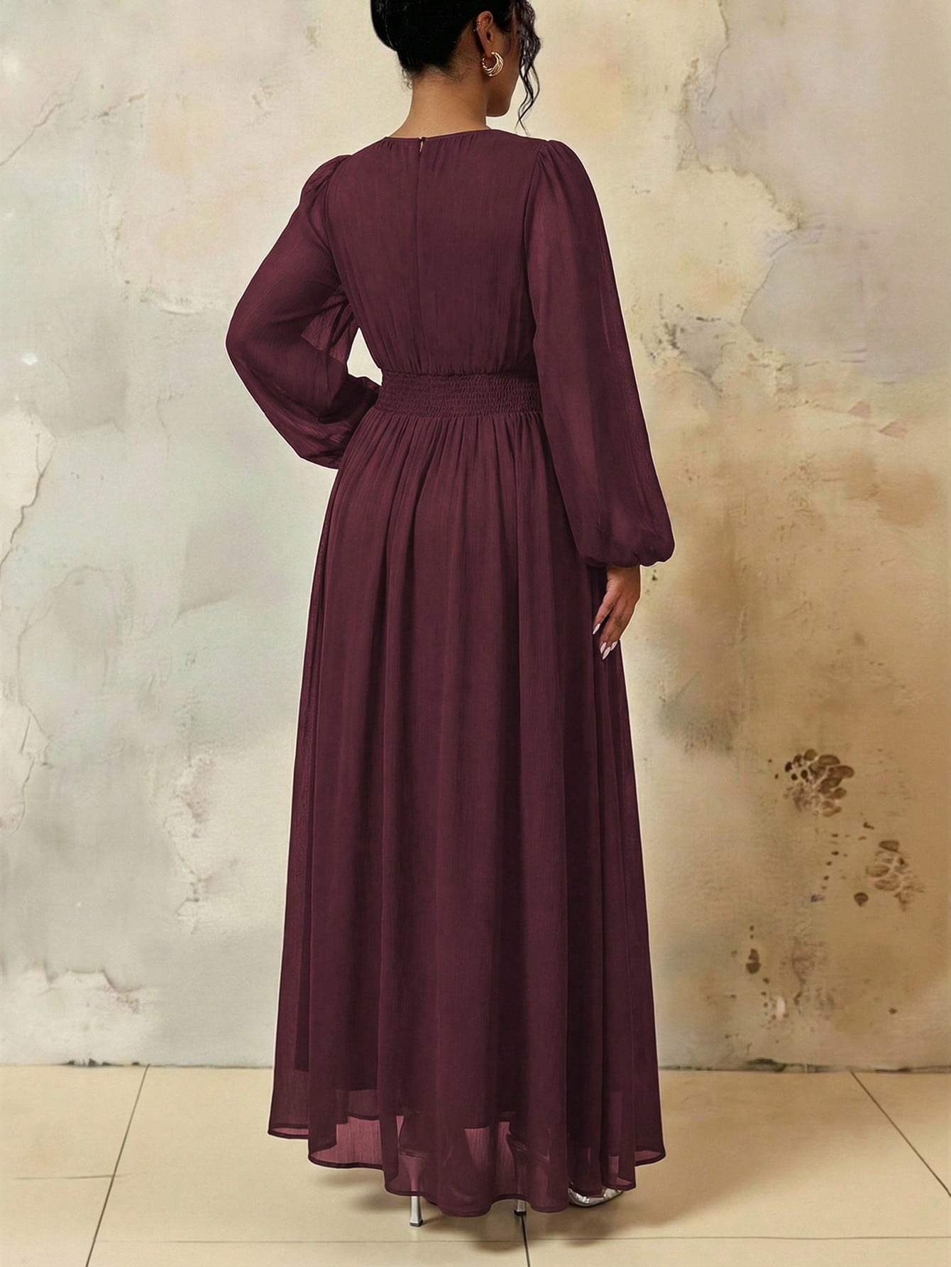 Roveilla فستان ماكسي طويل الأكمام للنساء ذوات الحج...