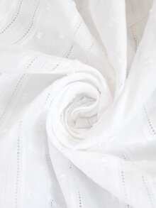 Breezaya Blusa casual de manga corta con cuello en V y pliegues, versátil para el trabajo - Blanco - Ver 7
