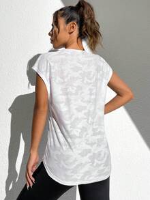 Gameset SHEIN Sport 纯色工字背心运动背心健身背心健身房女式衬衫 - 白色 - 查看 2