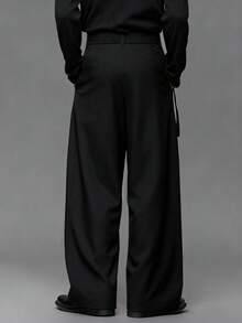 PAVTROSS 侧边半裙，绳索结构和系带设计，男士阔腿裤，情人节、春夏、送给男友的礼物、狂欢节、复古、街头风、派对、圣帕特里克节、外出 - 黑色 - 查看 2