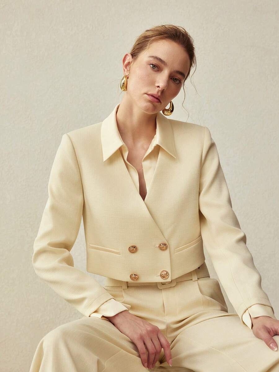 MOTF PREMIUM SHORT DOUBLE BREASTED COAT, SPRING/SUMMER