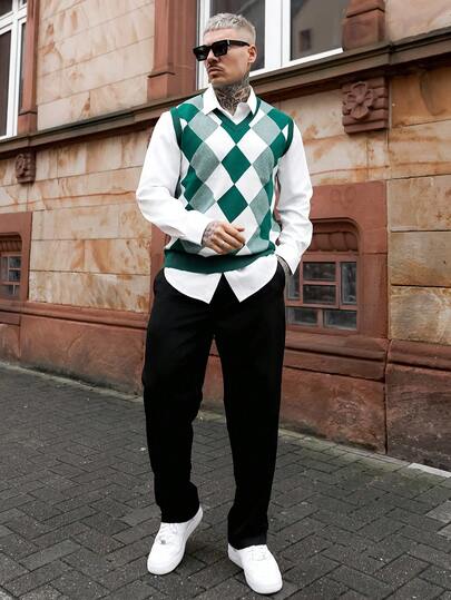 Artur Kramer 男士純色百褶長褲