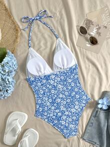 Swim Mod 女士连体泳衣，休闲度假简约图案设计，春夏款 - 彩色 - 查看 2