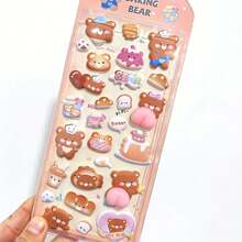 POKOJA LAND 3D Soft Cute Children's Cartoon Stickers Squeeze Animals Adorable Stereo Bubble Decals, A Great Gift For Kids, Girlfriends, For Notebook Decoration, And DIY Crafts. - Multicolor - View 9