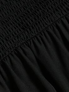 Elenzga Mono informal con lazo y pierna ancha para mujer de talla grande para citas y fiestas - Negro - Ver 7