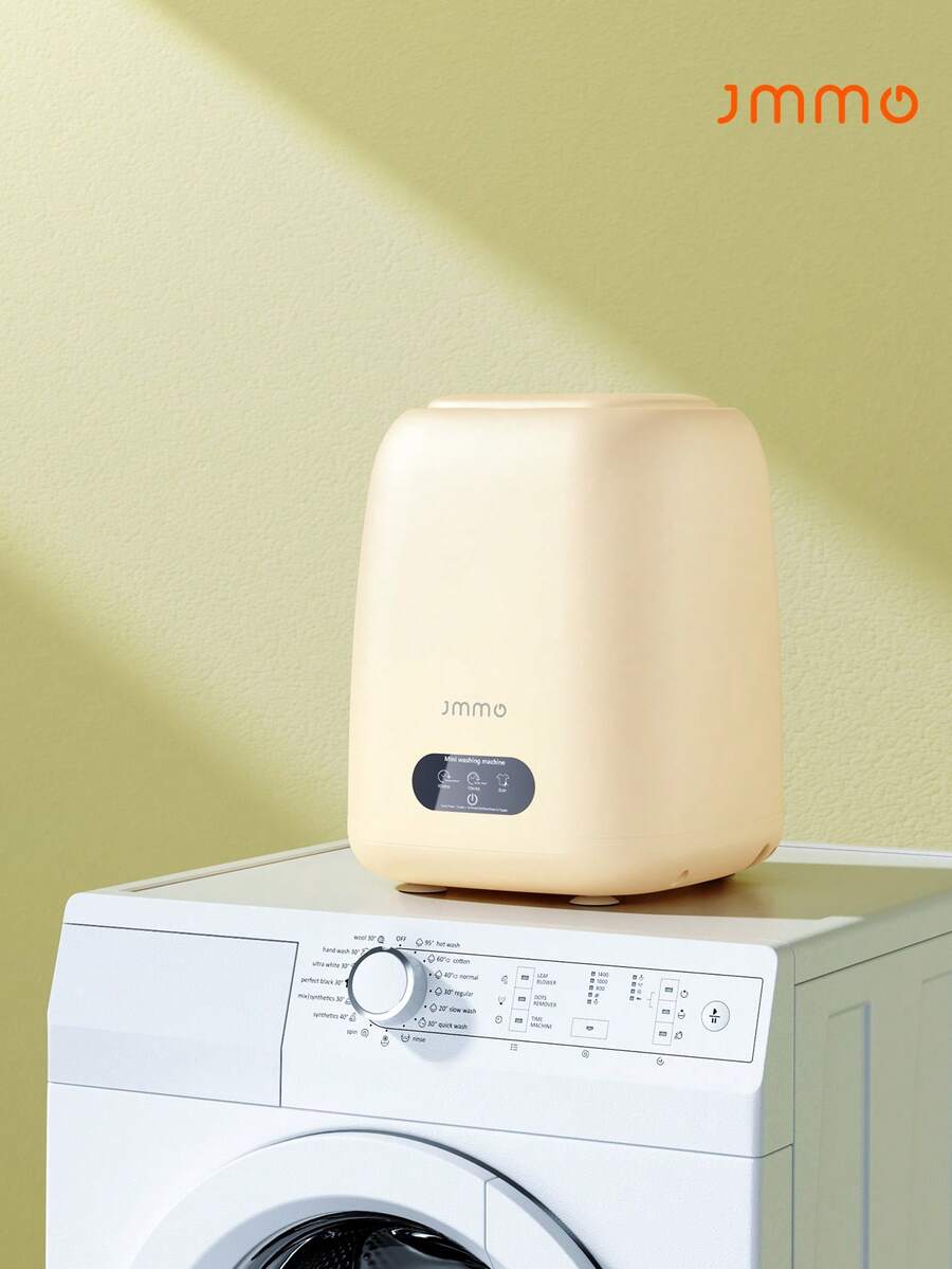 JMMO Mini Portable Washing Machine With 9L Capacity And Blue Light,Ideal For Underwear,Socks,Kids Clothes For Space-Saving Convenience - Beige - View 1