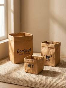 Cirelle Multi-Purpose Kraft Paper Storage Bag – Waterproof & Reusable, Large Bin For Refrigerator, Kitchen Counter, Desktop & Flower Pot Decoration - Multicolor - View 2