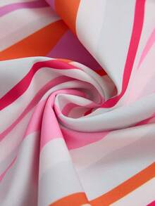 SHEIN LUNE Bộ 2 chiếc quần nữ kẻ sọc nhiều màu sắc, kiểu dáng thường ngày, thích hợp cho kỳ nghỉ. - Nhiều màu - Xem 6