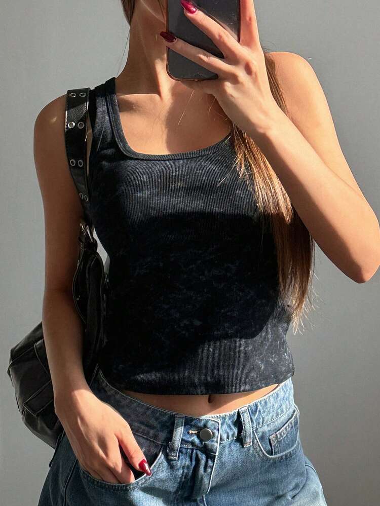 Women's Tie-Dye Print Fitted Casual Camisole