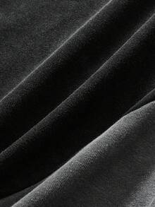 ROMWE MEN Essentials Camiseta Solta com Estampa Colorblock Masculina, Estilo de Rua Retrô, Primavera/Verão - Preto - Visão 5