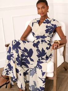 Lilora 女士优雅碎花中长连衣裙 - 彩色 - 查看 7