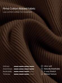 GLOWMODE Everyday Terry Tiny Twist Soft Breathable Sweat-Wicking Crop Length Built-In Coverage Thumbholes Contrasting Design Front Twist 2-Piece Set Yoga Pilates Studio Daily Active Wear - Brown - View 4