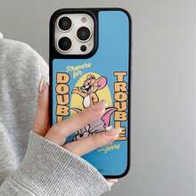 TOM & JERRY X SHEIN 这款猫和老鼠卡通图案二合一手机壳采用 TPU+PC 材质，具有防震磨砂质感和皮革纹理，可防止手汗。精致的心形图案有效保护您的 Apple iPhone 14/15 和 16/17 Pro Max 手机。 - 彩色 - 查看 6