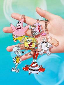 SpongeBob SquarePants | SHEIN 6个卡通亚克力钥匙扣、包包挂饰、吊坠、纪念品、收藏品，可作礼物、钱包、书包、背包、汽车配件等，男女通用 - 彩色 - 查看 2