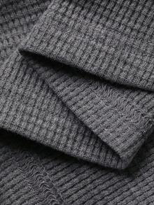 FRIFUL Vestido casual largo de cuello redondo y media cremallera para mujer - Gris - Ver 8