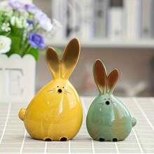 2 chiếc, Đồ thủ công hình thỏ bằng nhựa thời trang, Thỏ vàng xanh nắm tay nhau, Thiết kế tinh tế, Kiểu dáng độc đáo, Không khí thư giãn, Quà tặng sinh nhật và kỷ niệm. - Thỏ xanh vàng - Xem 7